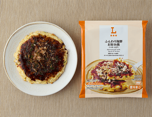 ふんわり海鮮お好み焼(いか・えび)